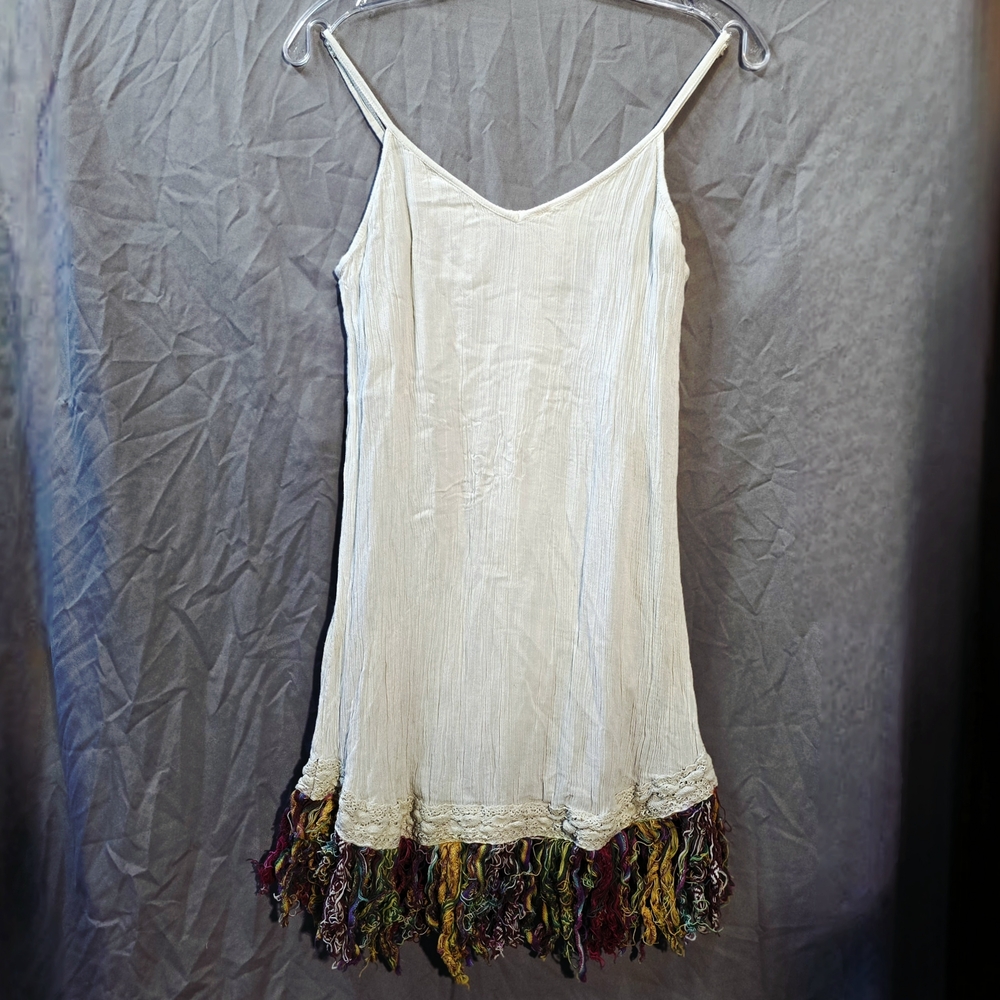 COMING SOON - MD Fashion Fuse women's sleeveless fringe dress with slip & adjust